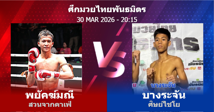 วิเคราะห์ มวย พยัคฆ์มณี สวนจากคาเฟ่ vs บางระจัน ศิษย์ไชโย วันจันทร์ที่ 30 มีนาคม 2569