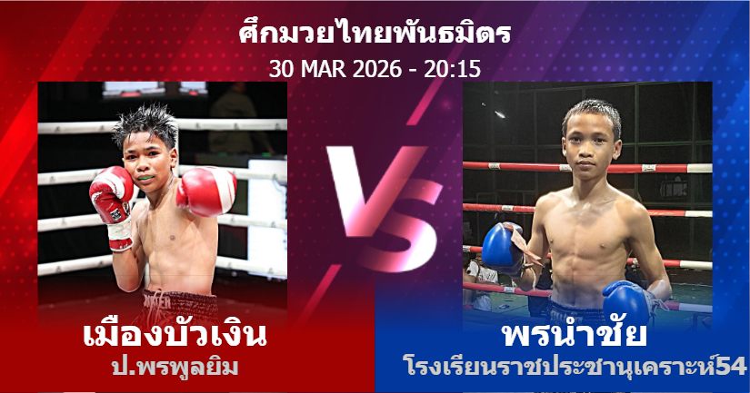 วิเคราะห์ มวย เมืองบัวเงิน ป.พรพูลยิม vs พรนำชัย โรงเรียนราชประชานุเคราะห์54 วันจันทร์ที่ 30 มีนาคม 2569