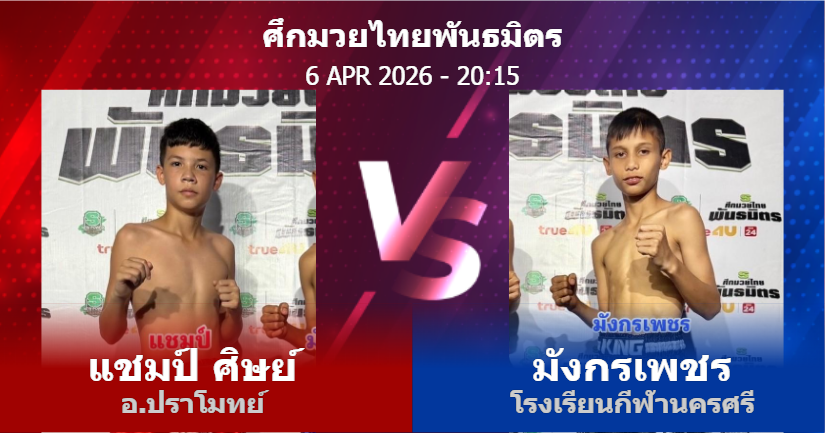 วิเคราะห์ มวย แชมป์ ศิษย์ อ.ปราโมทย์ vs มังกรเพชร โรงเรียนกีฬานครศรี วันจันทร์ที่ 06 เมษายน 2569