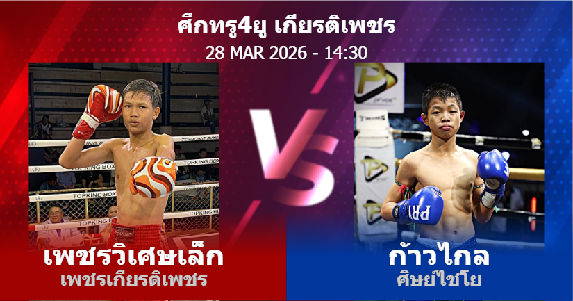วิเคราะห์ มวย เพชรวิเศษเล็ก เพชรเกียรติเพชร vs ก้าวไกล ศิษย์ไชโย วันเสาร์ที่ 28 มีนาคม 2569