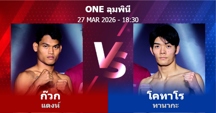 วิเคราะห์ มวย ก๊วก แดงห์ vs โคทาโร ทานากะ วันศุกร์ที่ 27 มีนาคม 2569