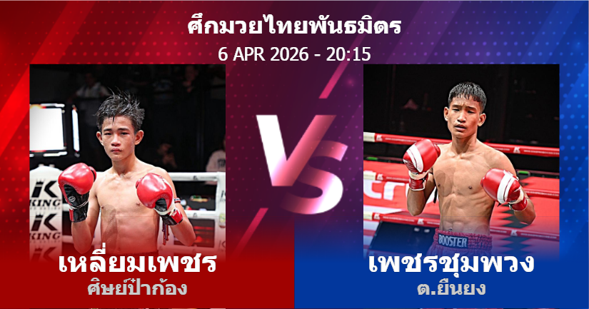 วิเคราะห์ มวย เหลี่ยมเพชร ศิษย์ป๋าก้อง vs เพชรชุมพวง ต.ยืนยง วันจันทร์ที่ 06 เมษายน 2569