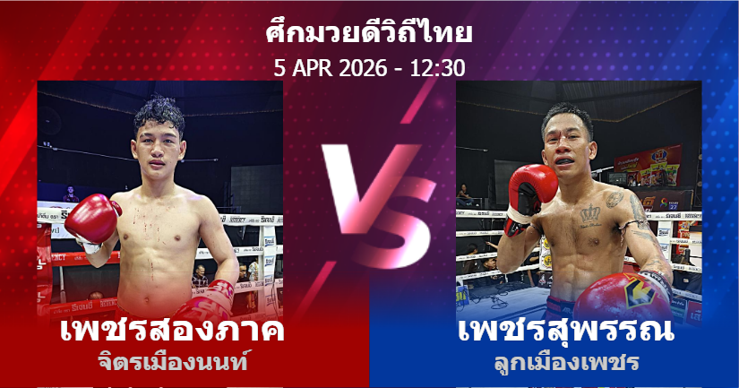 วิเคราะห์ มวย เพชรสองภาค จิตรเมืองนนท์ vs เพชรสุพรรณ ลูกเมืองเพชร วันอาทิตย์ที่ 05 เมษายน 2569