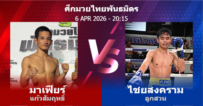 วิเคราะห์ มวย มาเฟียร์ แก้วสัมฤทธิ์ vs ไชยสงคราม ลูกสวน วันจันทร์ที่ 06 เมษายน 2569