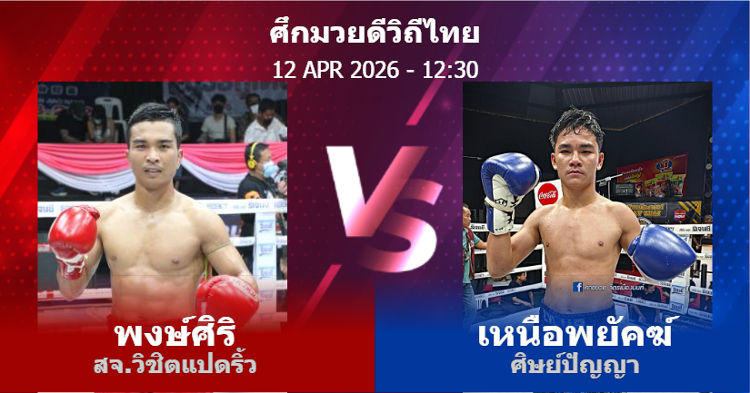 วิเคราะห์ มวย พงษ์ศิริ สจ.วิชิตแปดริ้ว vs เหนือพยัคฆ์ ศิษย์ปัญญา วันอาทิตย์ที่ 12 เมษายน 2569