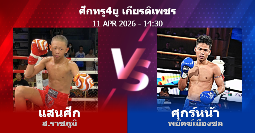 วิเคราะห์ มวย แสนศึก ส.ราชภูมิ vs ศุกร์หน้า พยัคฆ์เมืองชล วันเสาร์ที่ 11 เมษายน 2569
