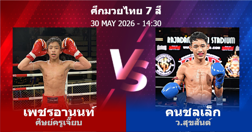 วิเคราะห์ มวย เพชรอานนท์ ศิษย์ครูเจี๊ยบ vs คนชลเล็ก ว.สุขสันต์ วันเสาร์ที่ 30 พฤษภาคม 2569
