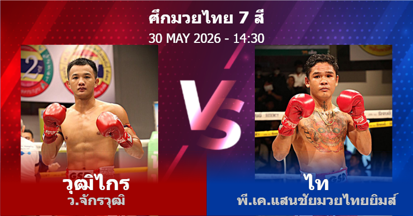 วิเคราะห์ มวย วุฒิไกร ว.จักรวุฒิ vs ไท พี.เค.แสนชัยมวยไทยยิมส์ วันเสาร์ที่ 30 พฤษภาคม 2569